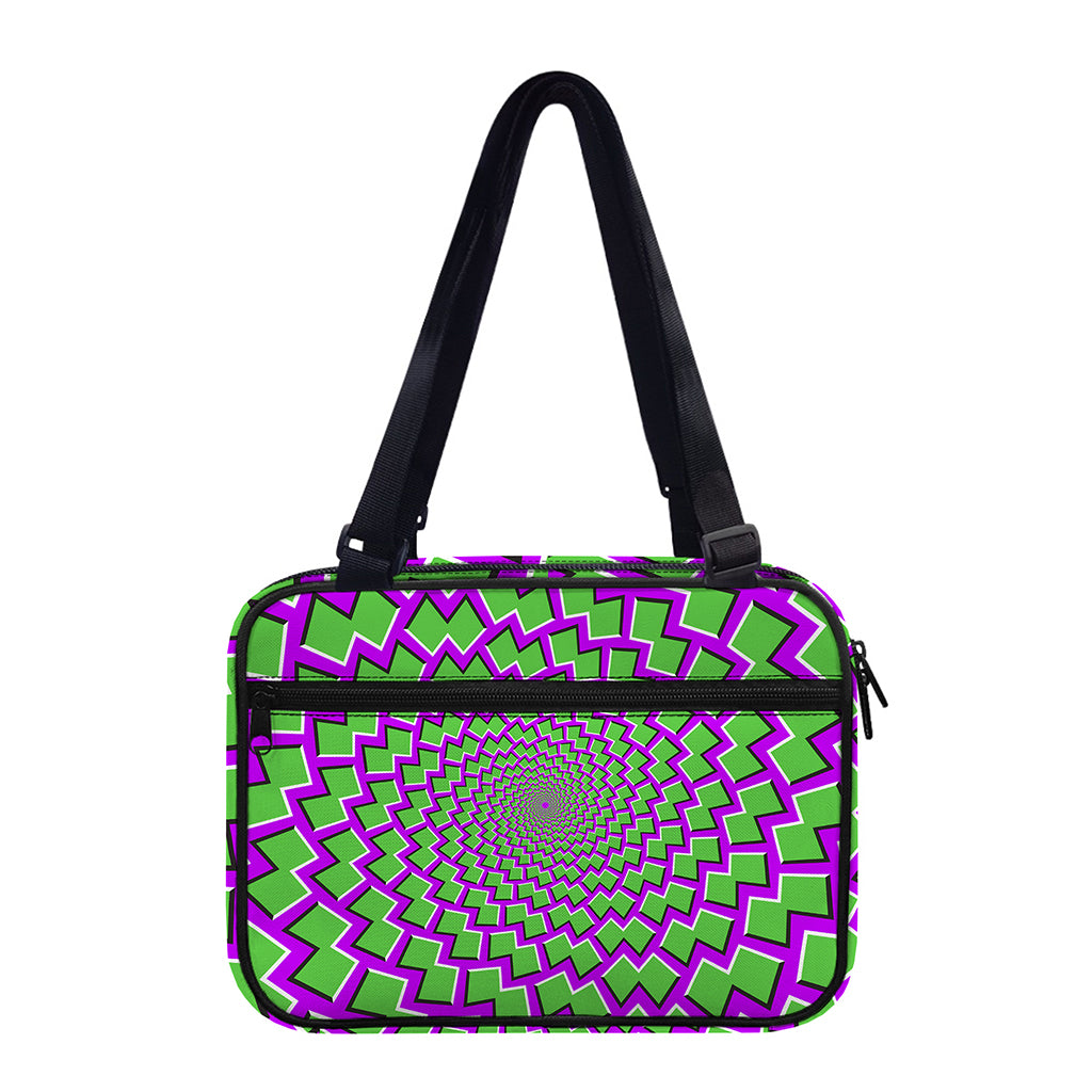 Green Shapes Moving Optical Illusion Double Strap Bible Bag