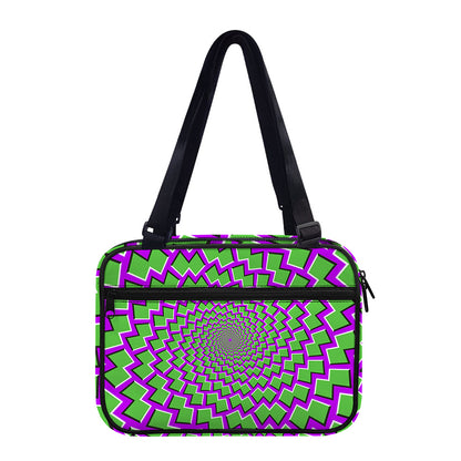 Green Shapes Moving Optical Illusion Double Strap Bible Bag
