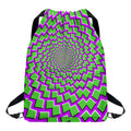 Green Shapes Moving Optical Illusion Drawstring Backpack