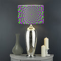 Green Shapes Moving Optical Illusion Drum Lamp Shade