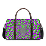 Green Shapes Moving Optical Illusion Duffle Bag