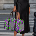 Green Shapes Moving Optical Illusion Duffle Bag