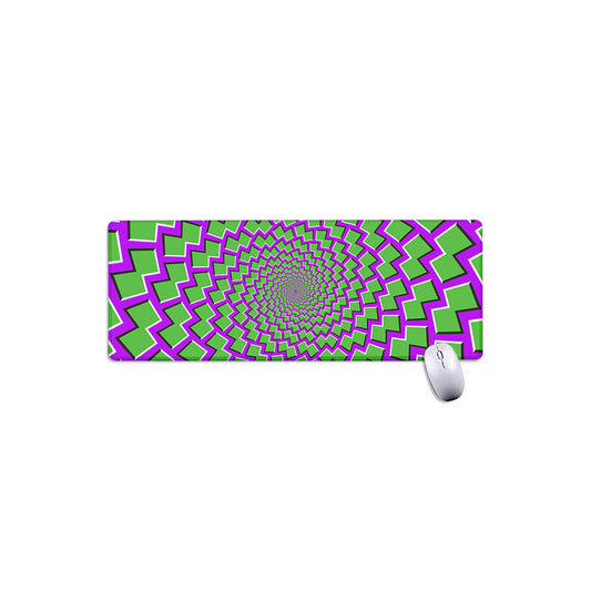 Green Shapes Moving Optical Illusion Extended Mouse Pad