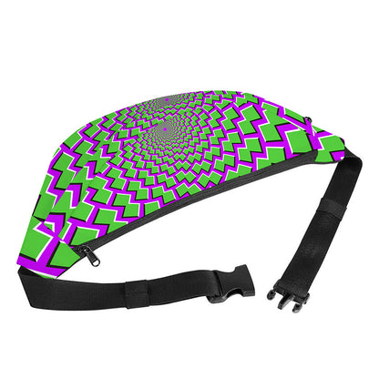Green Shapes Moving Optical Illusion Fanny Pack