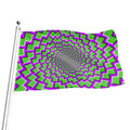 Green Shapes Moving Optical Illusion Flag