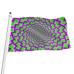 Green Shapes Moving Optical Illusion Flag