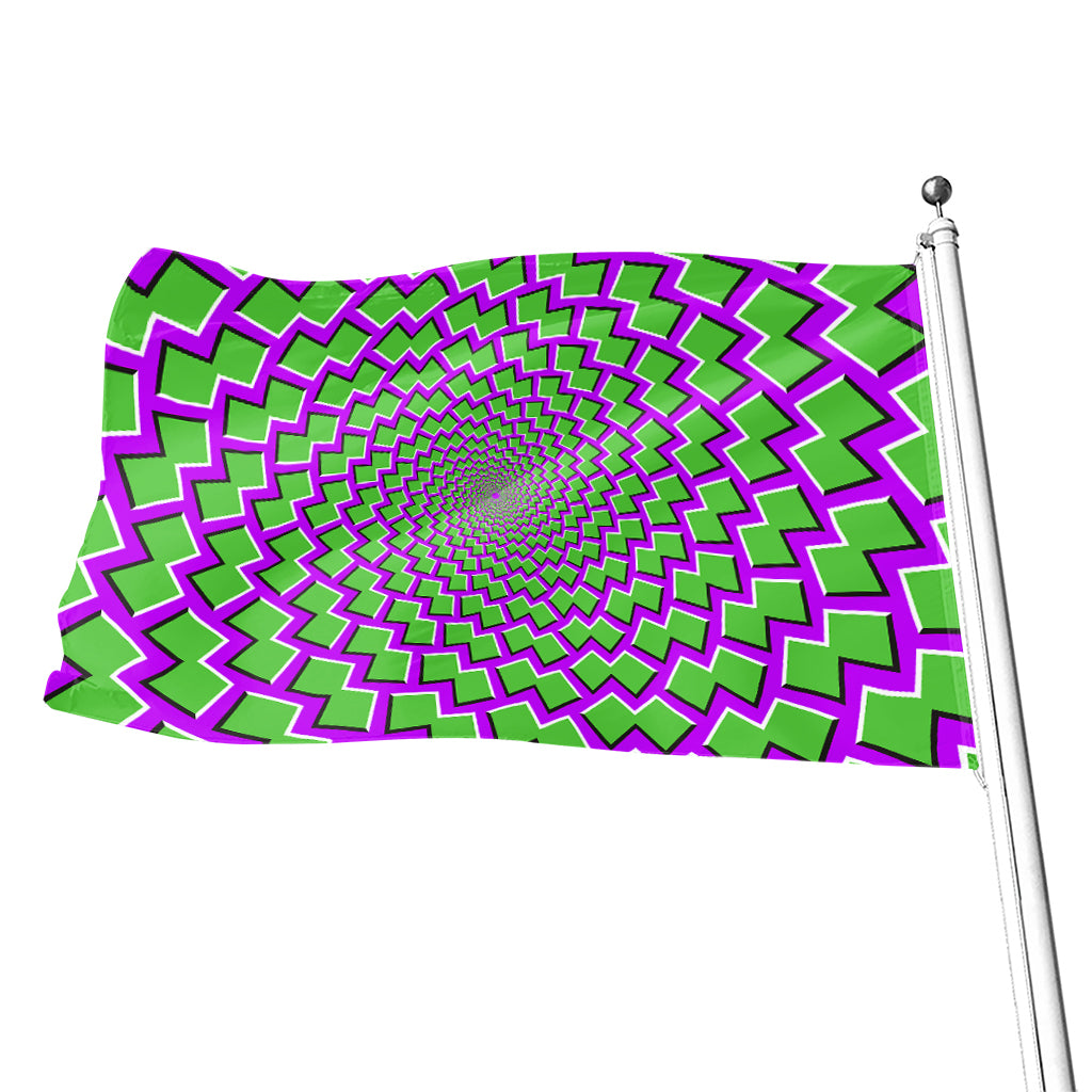 Green Shapes Moving Optical Illusion Flag