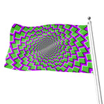 Green Shapes Moving Optical Illusion Flag