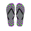 Green Shapes Moving Optical Illusion Flip Flops