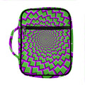 Green Shapes Moving Optical Illusion Front Pocket Bible Bag