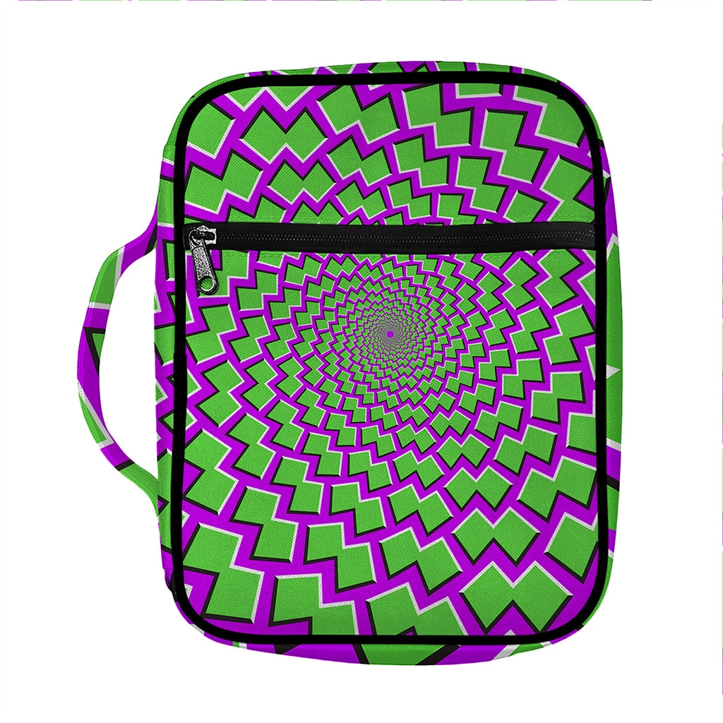 Green Shapes Moving Optical Illusion Front Pocket Bible Bag
