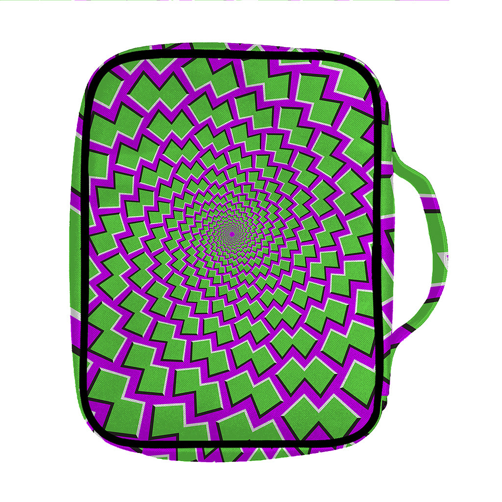 Green Shapes Moving Optical Illusion Front Pocket Bible Bag