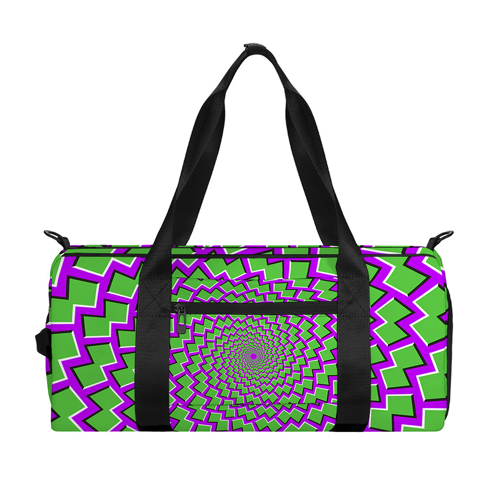 Green Shapes Moving Optical Illusion Gym Bag