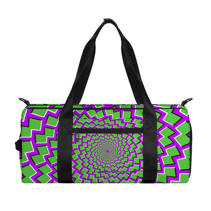 Green Shapes Moving Optical Illusion Gym Bag