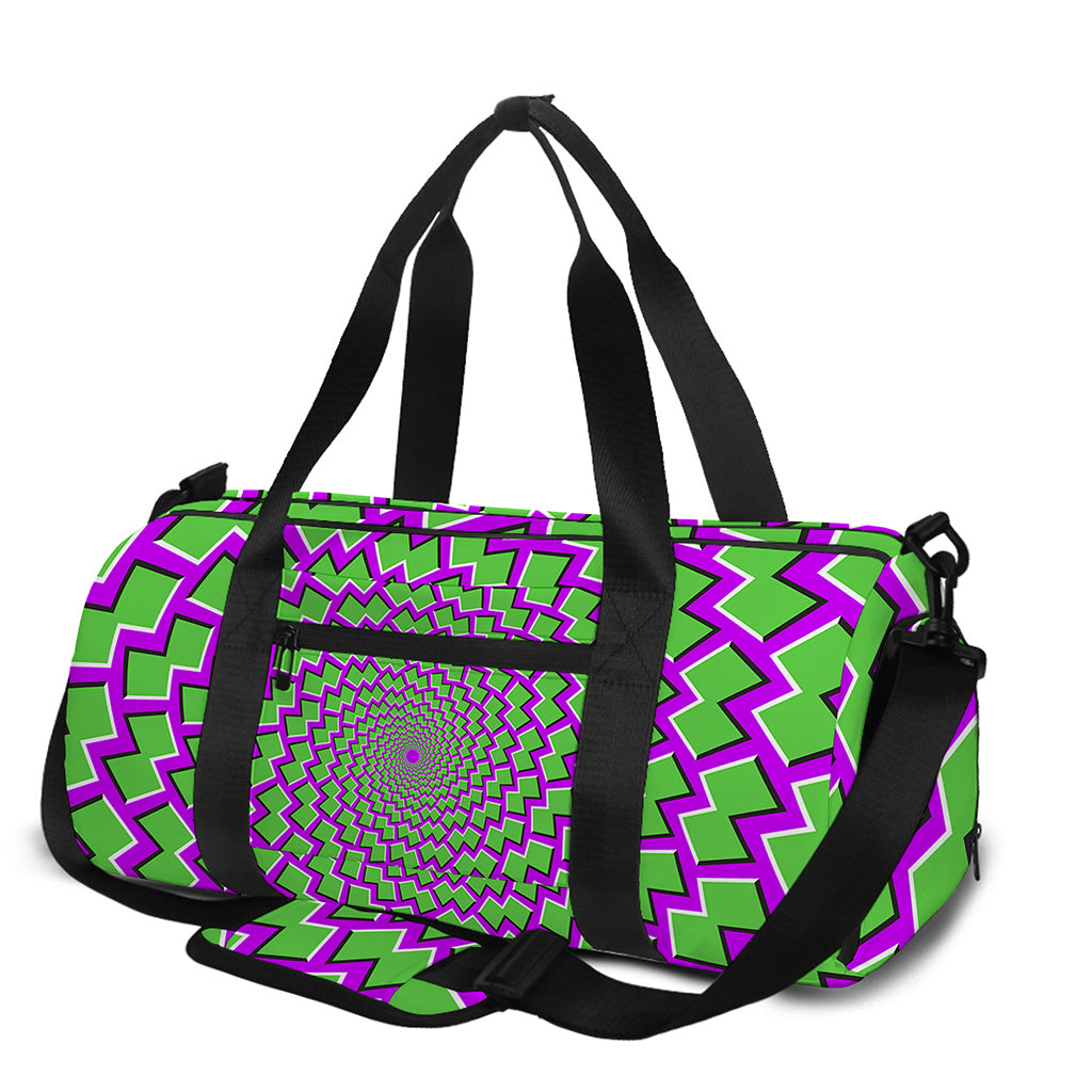 Green Shapes Moving Optical Illusion Gym Bag