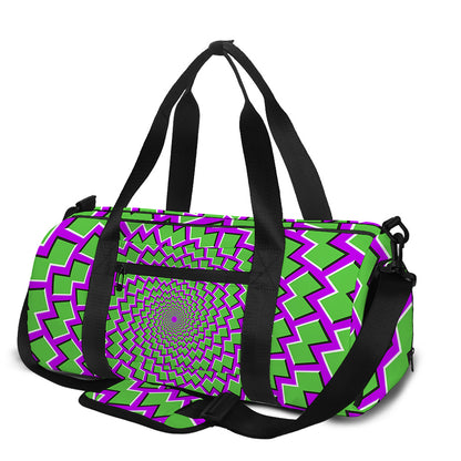 Green Shapes Moving Optical Illusion Gym Bag
