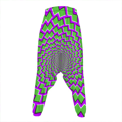 Green Shapes Moving Optical Illusion Hammer Pants