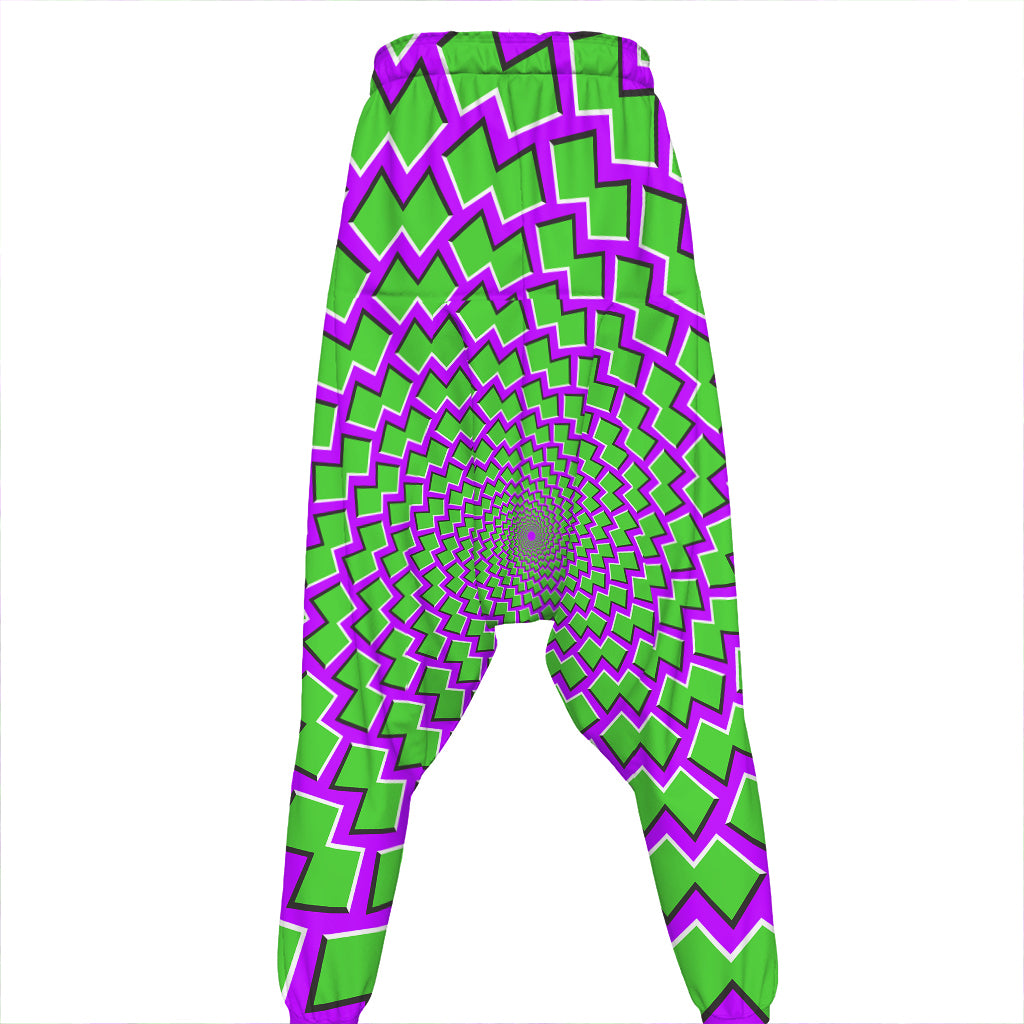 Green Shapes Moving Optical Illusion Hammer Pants