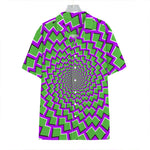 Green Shapes Moving Optical Illusion Hawaiian Shirt