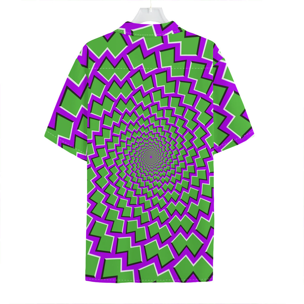 Green Shapes Moving Optical Illusion Hawaiian Shirt