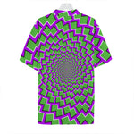 Green Shapes Moving Optical Illusion Hawaiian Shirt