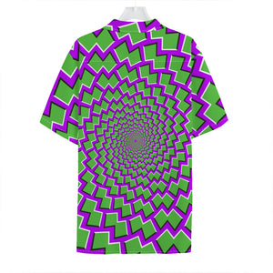 Green Shapes Moving Optical Illusion Hawaiian Shirt