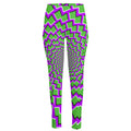 Green Shapes Moving Optical Illusion High-Waisted Pocket Leggings