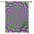 Green Shapes Moving Optical Illusion House Flag