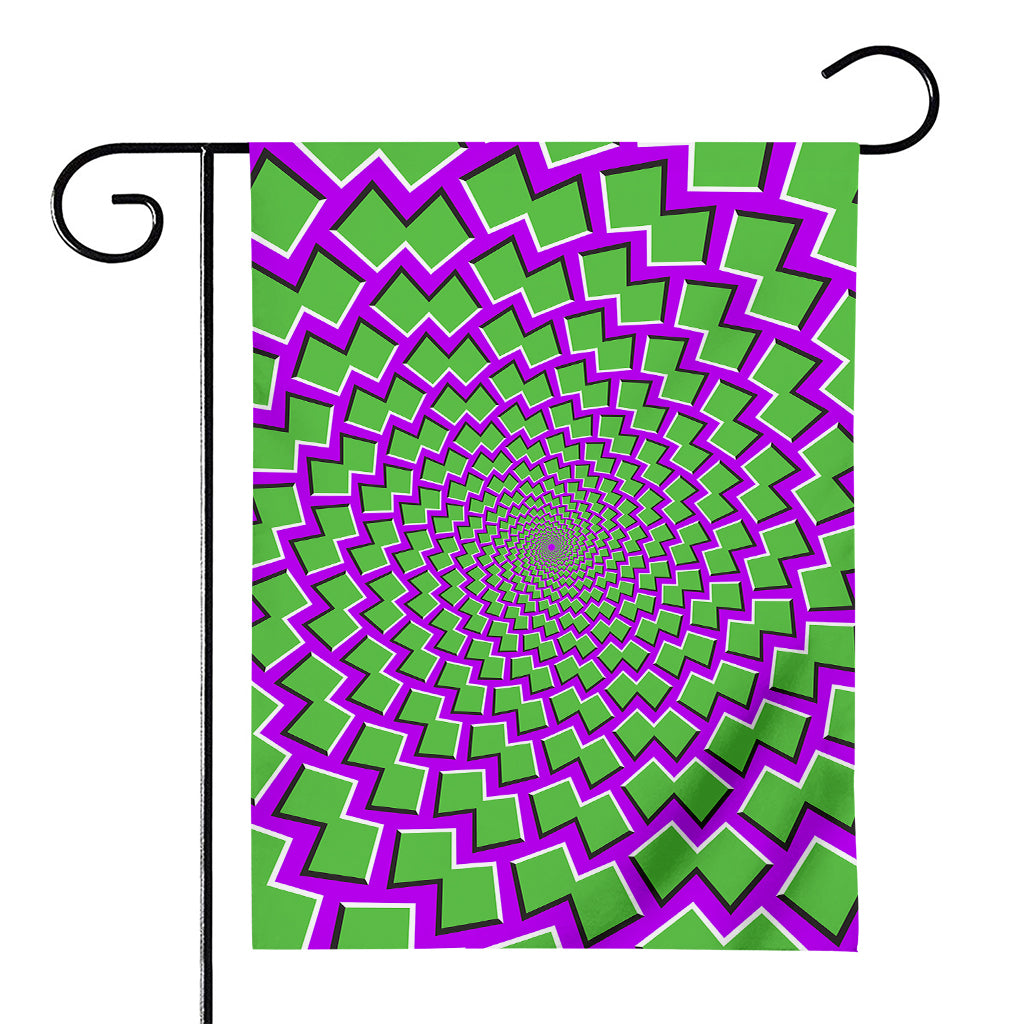 Green Shapes Moving Optical Illusion House Flag