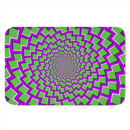 Green Shapes Moving Optical Illusion Indoor Door Mat