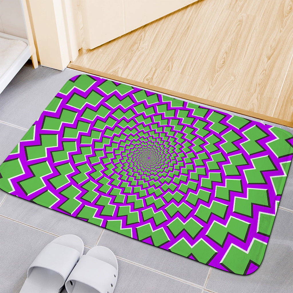 Green Shapes Moving Optical Illusion Indoor Door Mat