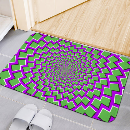 Green Shapes Moving Optical Illusion Indoor Door Mat