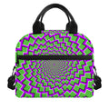 Green Shapes Moving Optical Illusion Insulated Lunch Bag