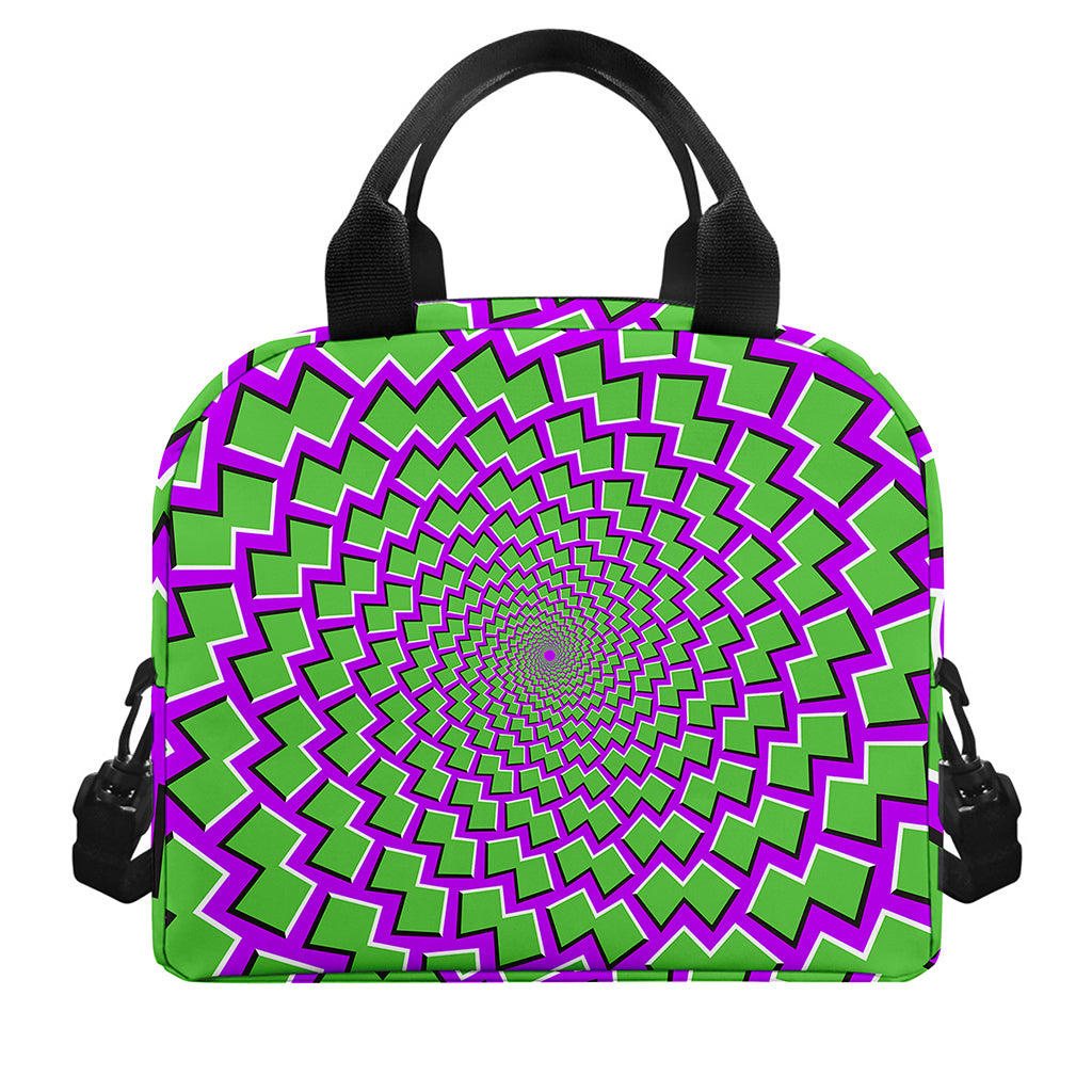 Green Shapes Moving Optical Illusion Insulated Lunch Bag