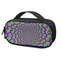 Green Shapes Moving Optical Illusion Portable Cooler Travel Case