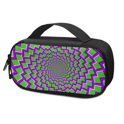Green Shapes Moving Optical Illusion Insulin Cooler Travel Case