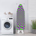 Green Shapes Moving Optical Illusion Ironing Board Cover
