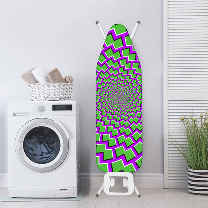 Green Shapes Moving Optical Illusion Ironing Board Cover