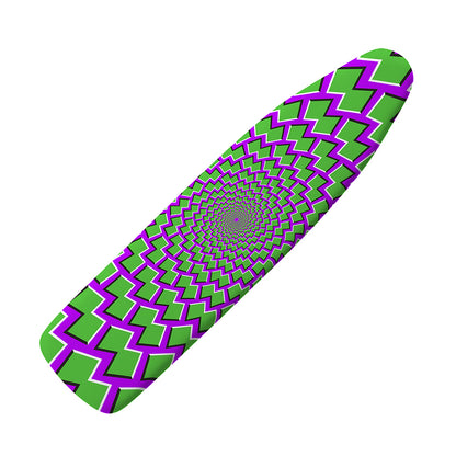 Green Shapes Moving Optical Illusion Ironing Board Cover