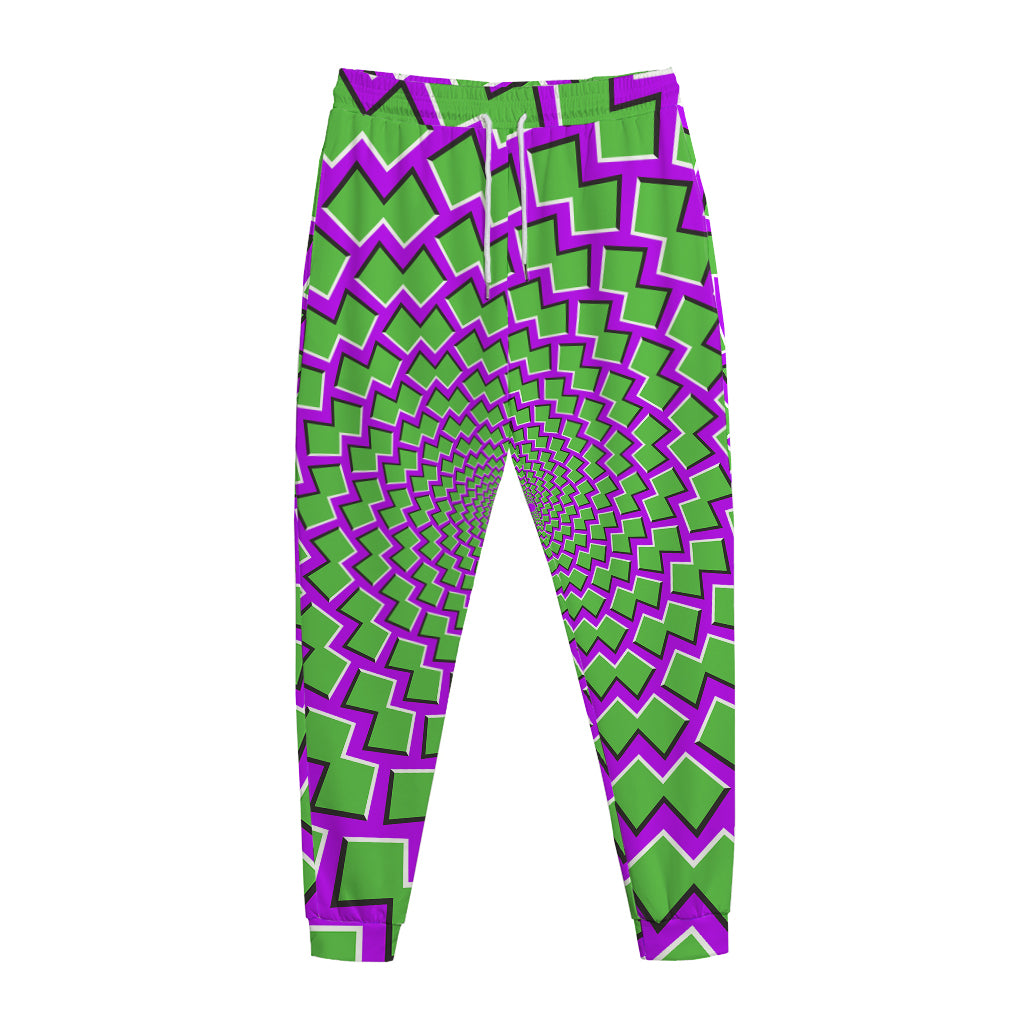 Green Shapes Moving Optical Illusion Jogger Pants