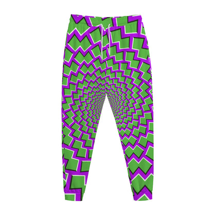Green Shapes Moving Optical Illusion Jogger Pants