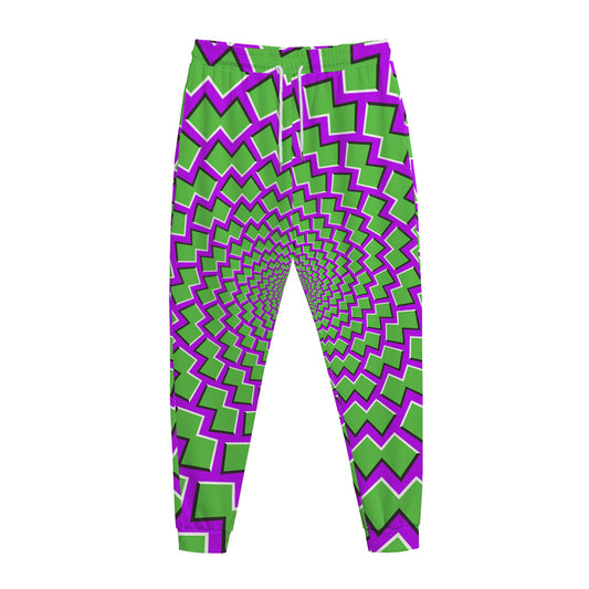 Green Shapes Moving Optical Illusion Jogger Pants