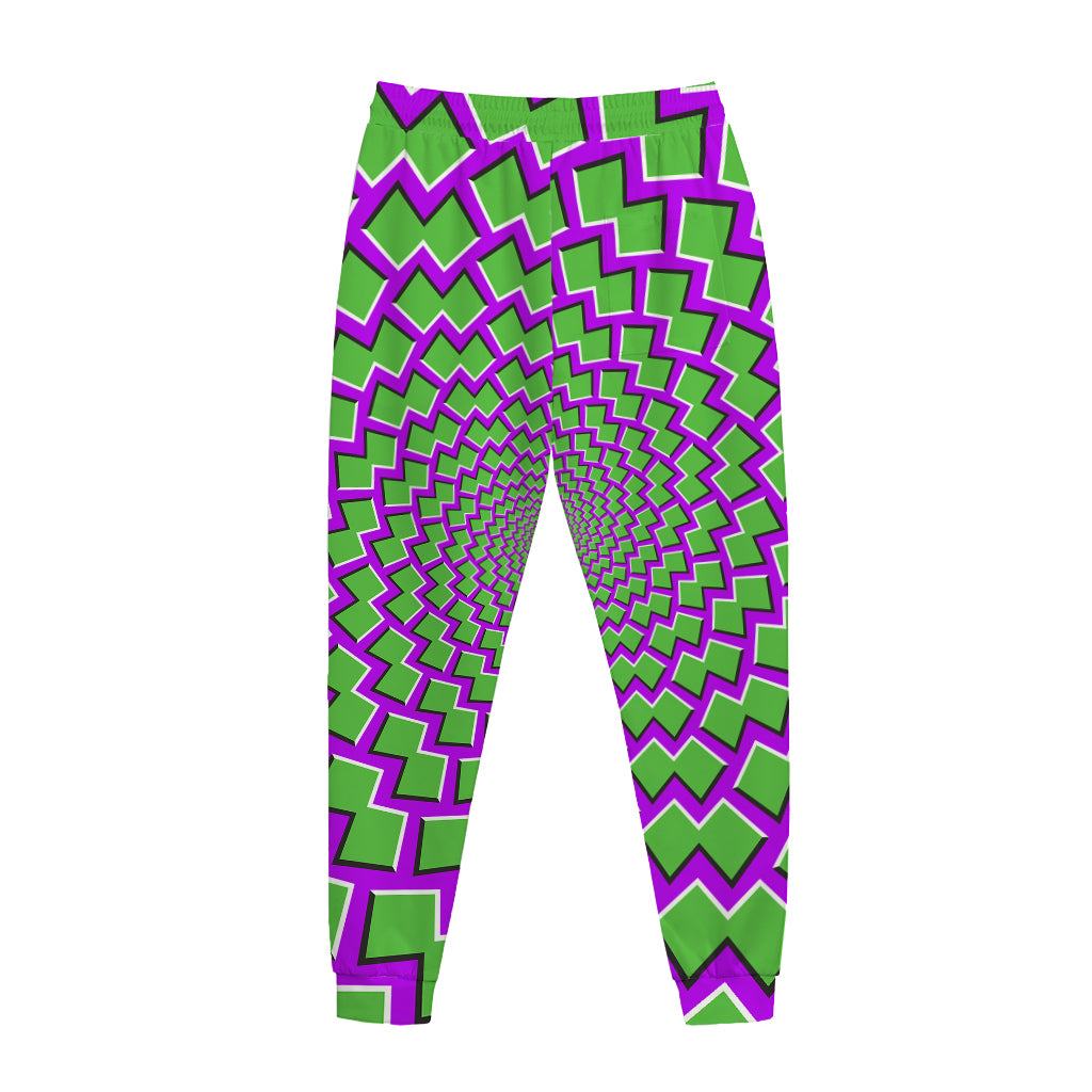 Green Shapes Moving Optical Illusion Jogger Pants