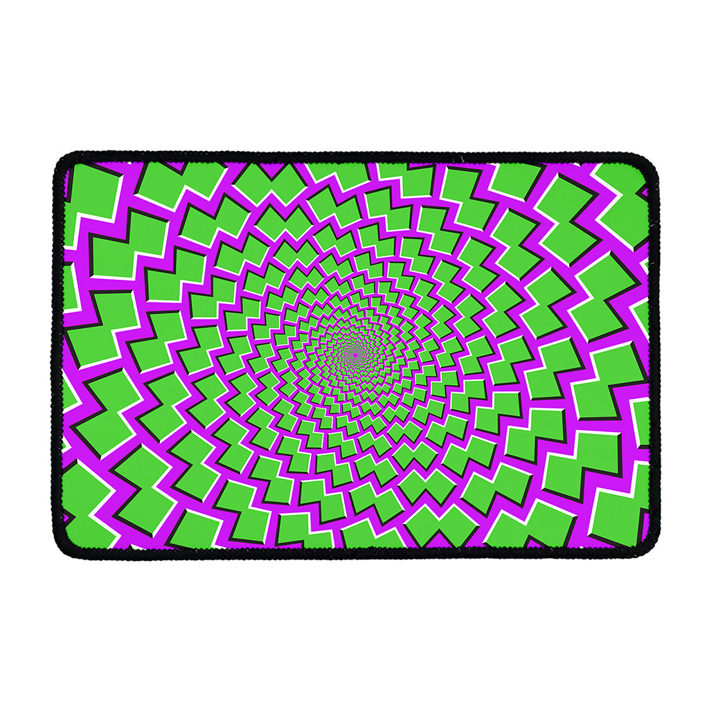 Green Shapes Moving Optical Illusion Kitchen Mat