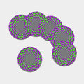 Green Shapes Moving Optical Illusion Leather Coaster Set