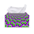 Green Shapes Moving Optical Illusion Leather Tissue Box Cover