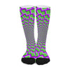 Green Shapes Moving Optical Illusion Long Socks