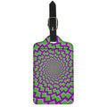 Green Shapes Moving Optical Illusion Luggage Tag