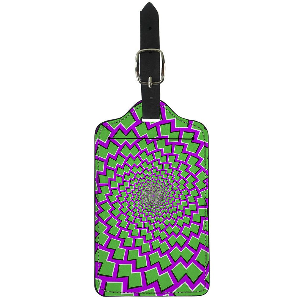 Green Shapes Moving Optical Illusion Luggage Tag