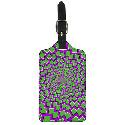 Green Shapes Moving Optical Illusion Luggage Tag